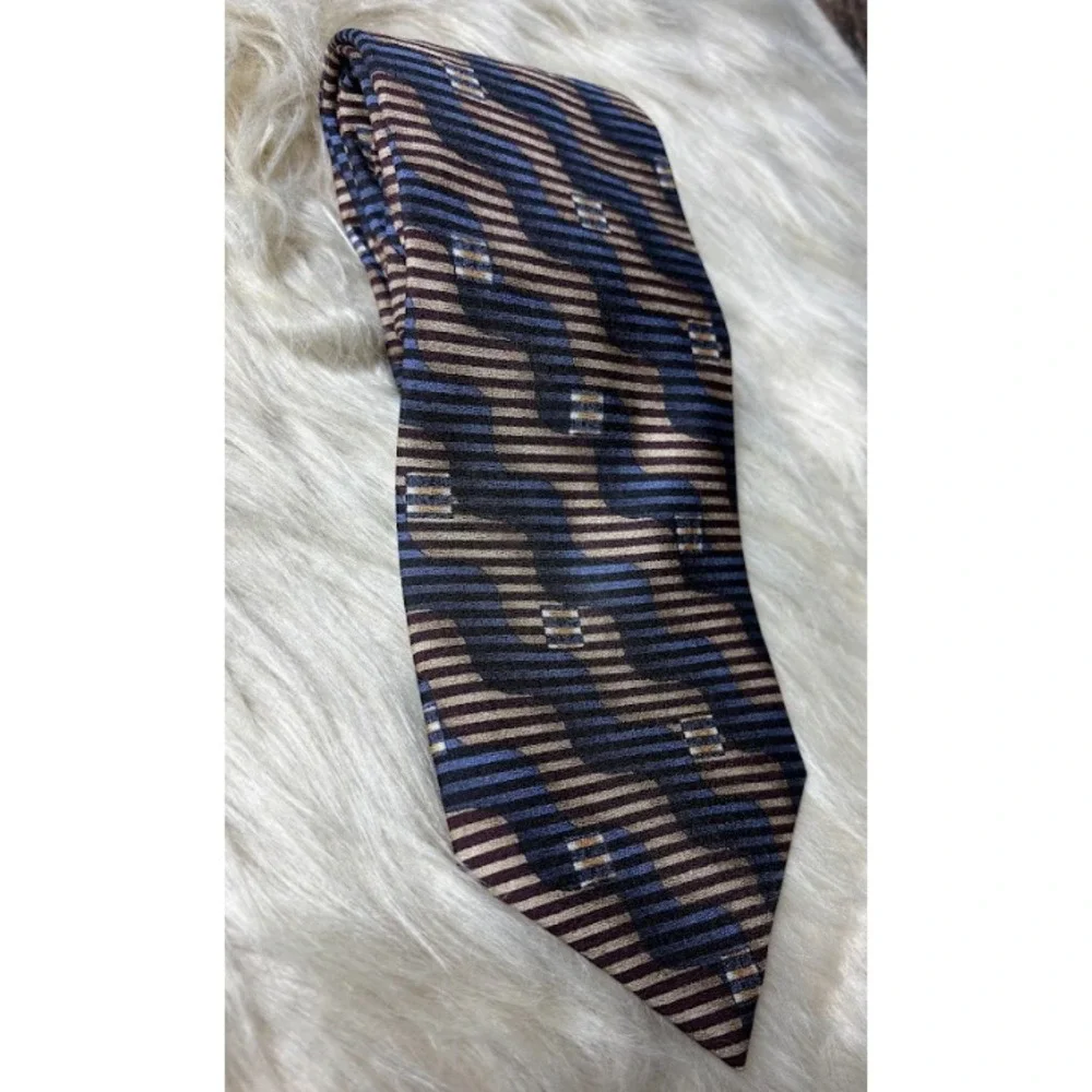 Harve Benard Silk Tie Men's Multicolor Geometric Vintage 90s Classic‎ Luxury